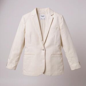 ✨ Abercrombie Cream Linen Blazer – Effortless Summer-to-Fall Chic | Size S